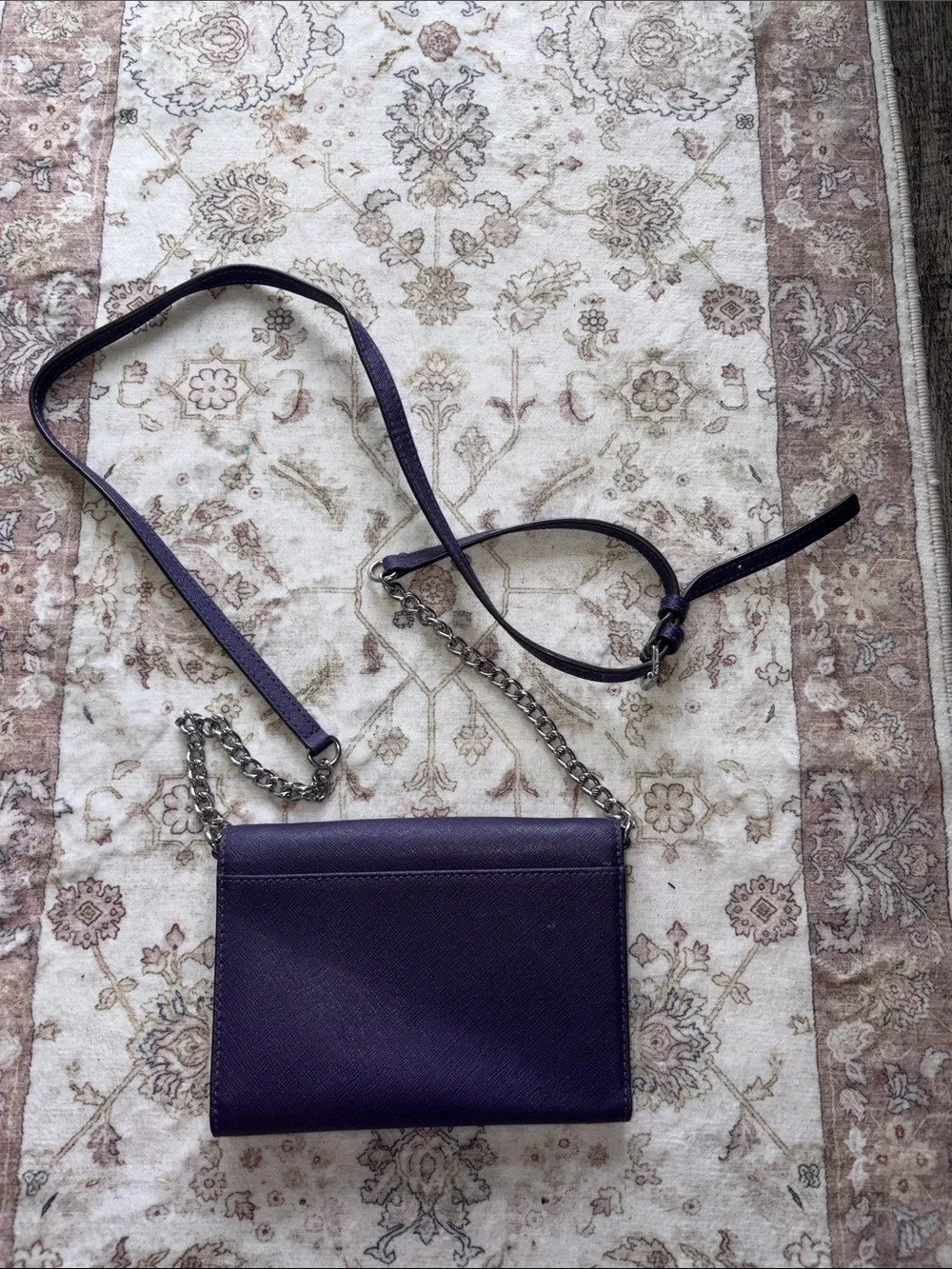 Michael Kors Purple Saffiano Leather Smartphone Bag